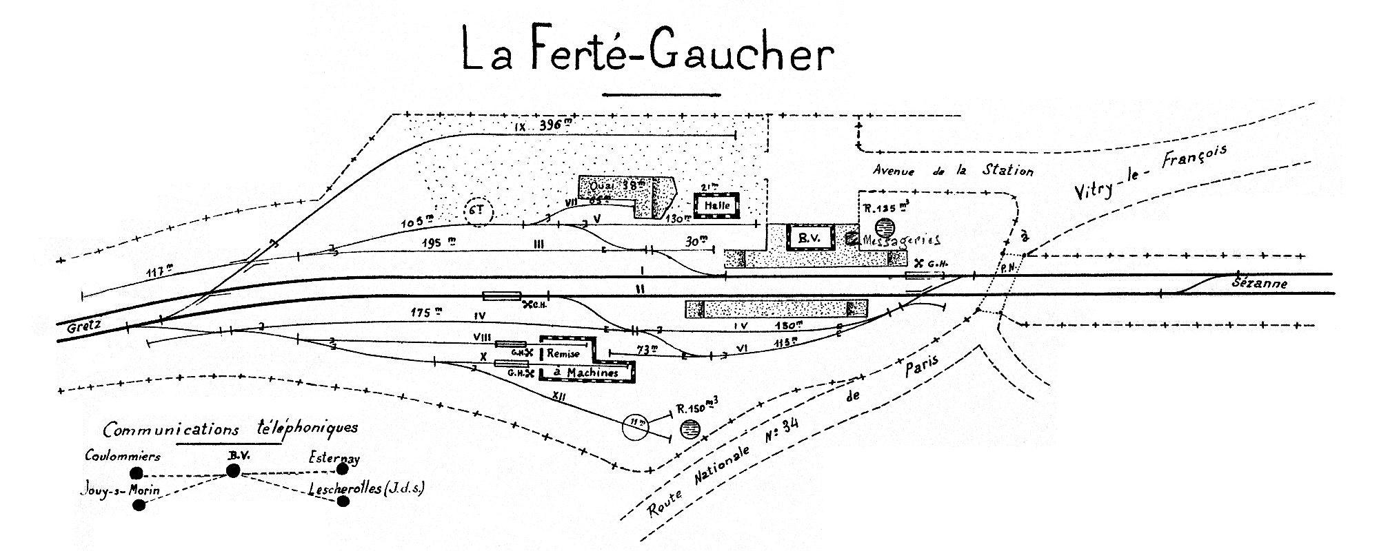 CHEMINS DE FER DE L'EST • CROQUIS DES GARES • LA FERTÉ-GAUCHER (1925)
