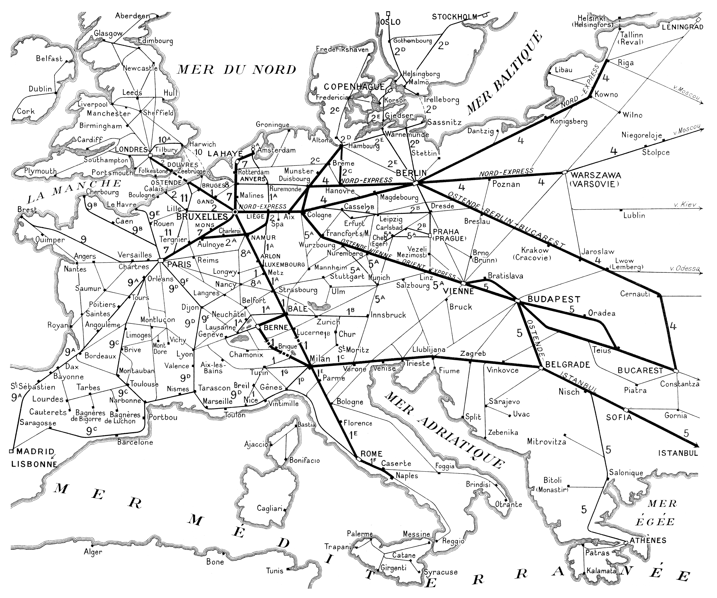 SNCB • LE RÉSEAU DES CHEMINS DE FER BELGES • RELATIONS INTERNATIONALES (1938)
