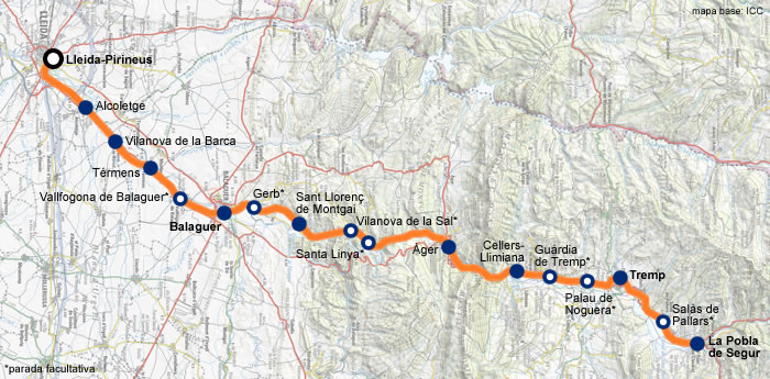 LIGNE LLEIDA-PIRINEUS - LA POBLA DE SEGUR - SOURCE : FGC