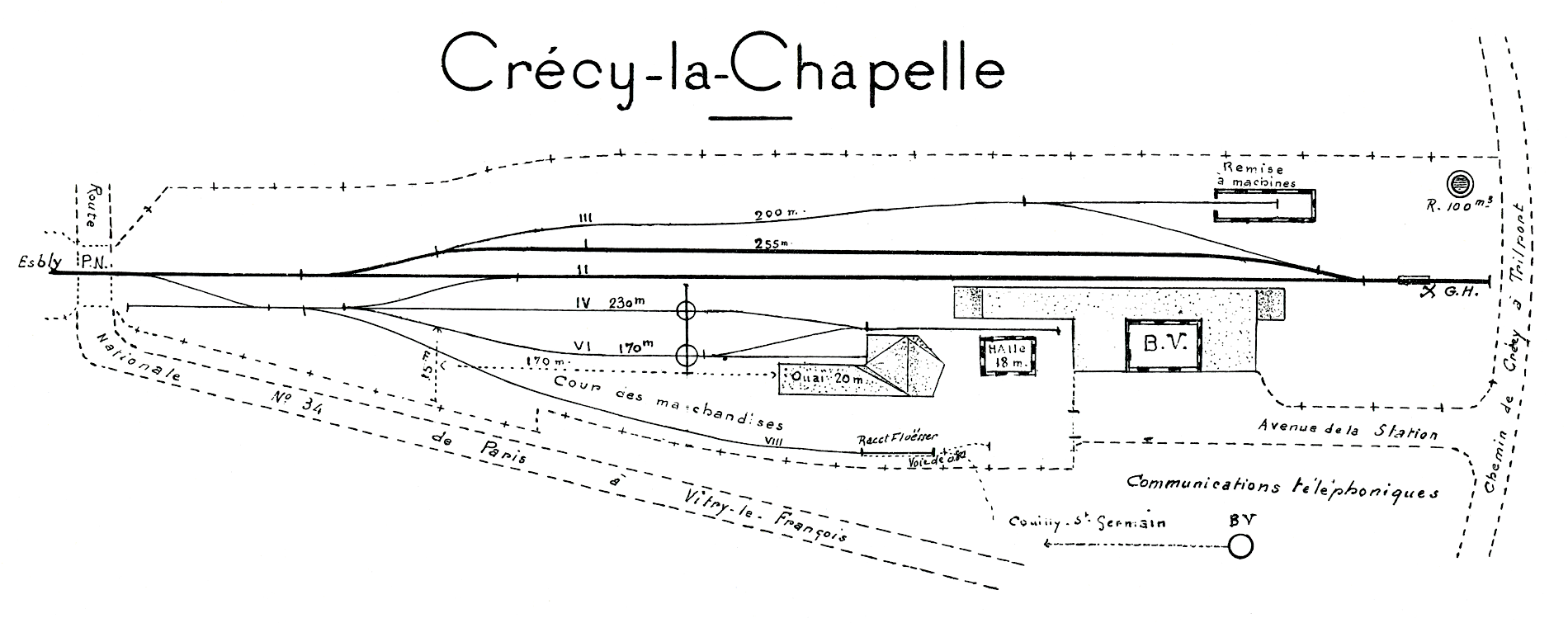 CHEMINS DE FER DE L'EST • CROQUIS DES GARES • CRÉCY-LA CHAPELLE (1925)
