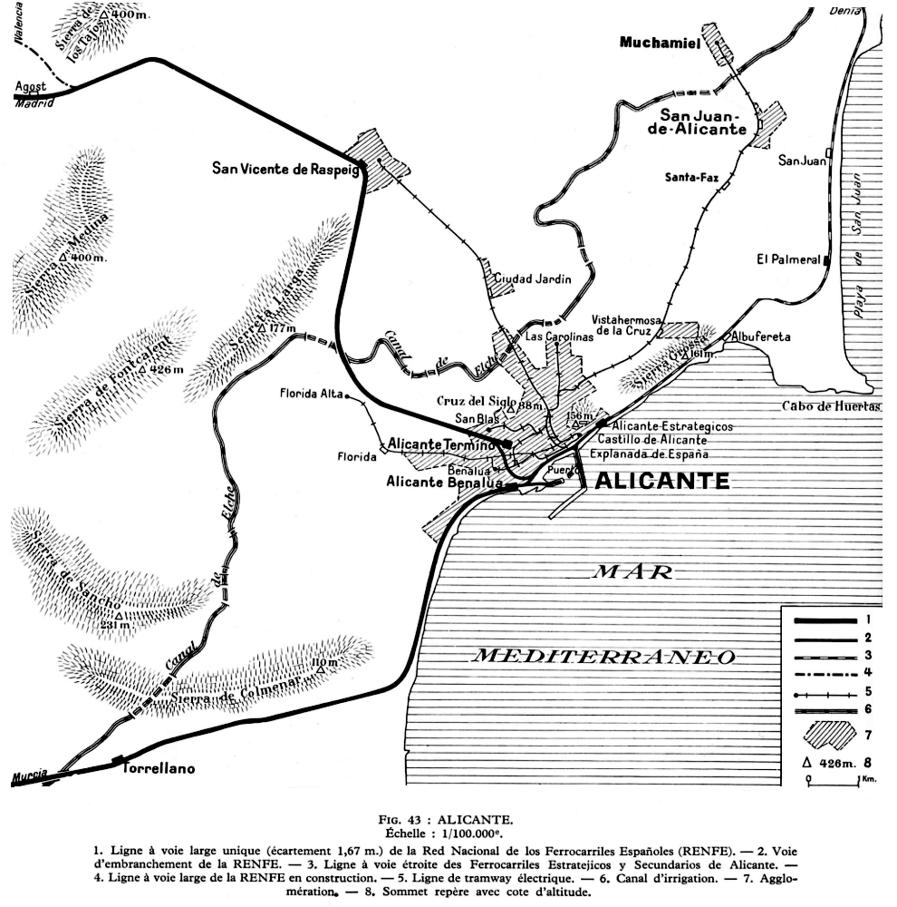 GÉOGRAPHIE DES CHEMINS DE FER D'EUROPE D'HENRI LARTILLEUX (1953) • ALICANTE