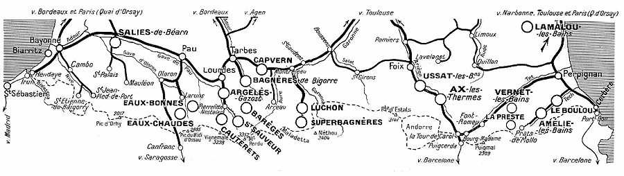 LES STATIONS THERMALES DES PYRÉNÉES • CHEMINS DE FER DE PARIS À ORLÉANS • LIVRET-GUIDE OFFICIEL 1933