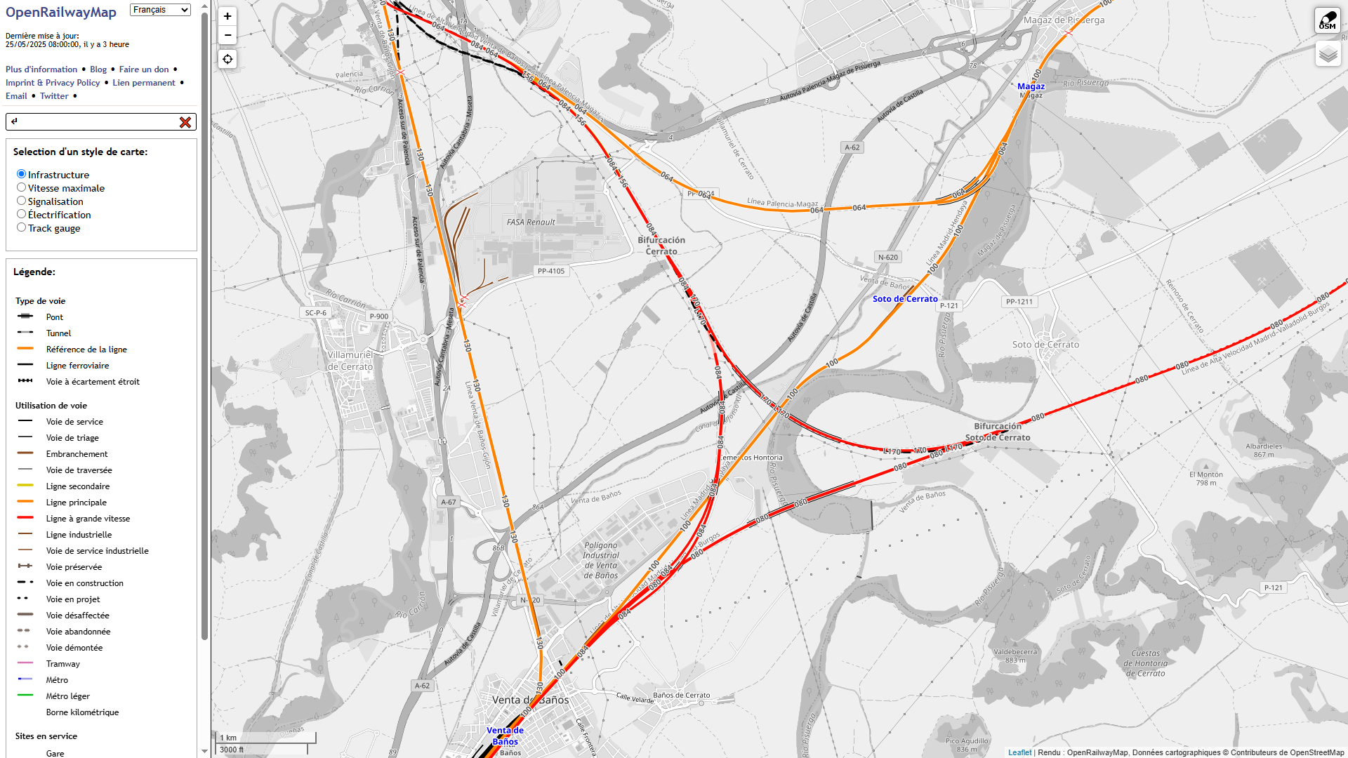 OpenRailwayMap • ZONE DE VENTA DE BAÑOS