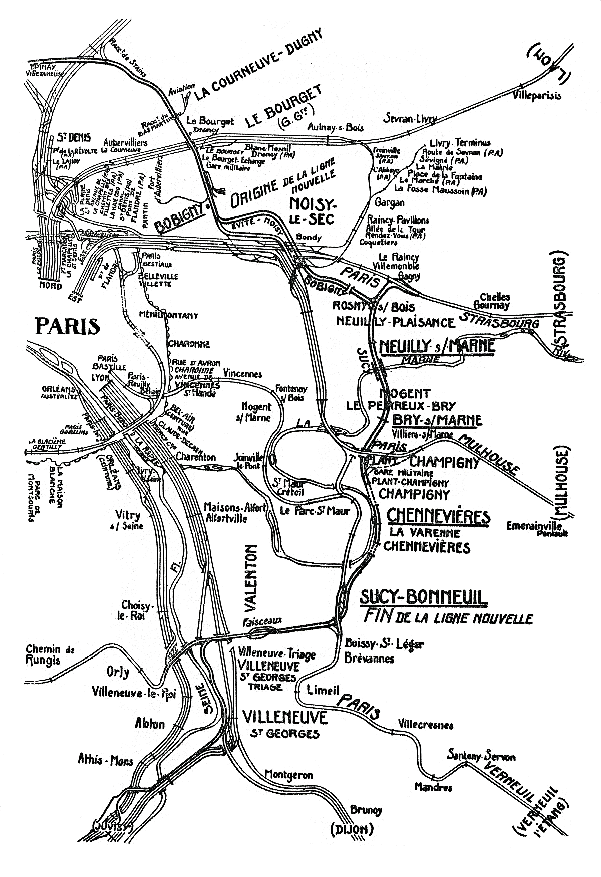 REVUE GÉNÉRALE DES CHEMINS DE FER (JUIN 1929) • GRANDE CEINTURE COMPLÉMENTAIRE • TRACÉ