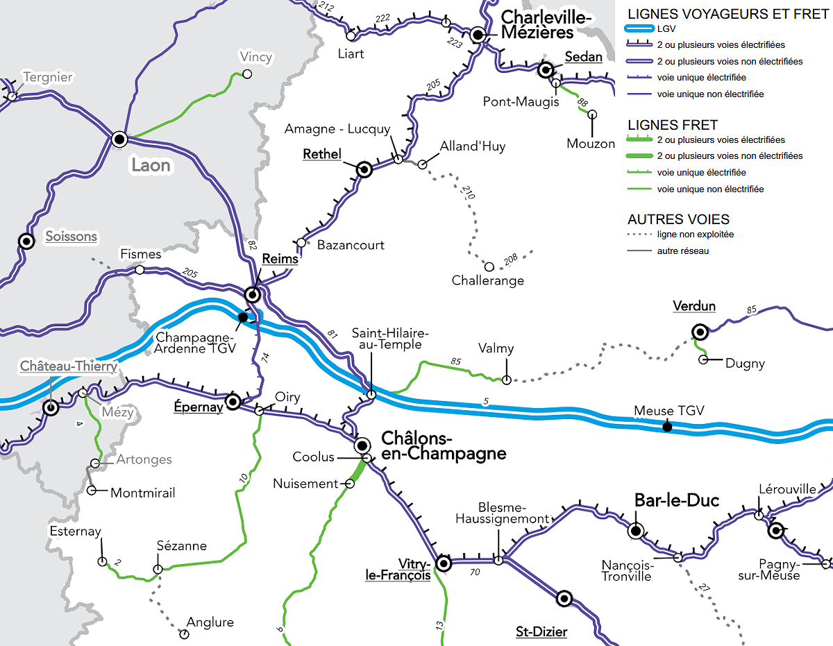 SNCF RÉSEAU • CARTE DU RÉSEAU FERRÉ RÉGION GRAND EST