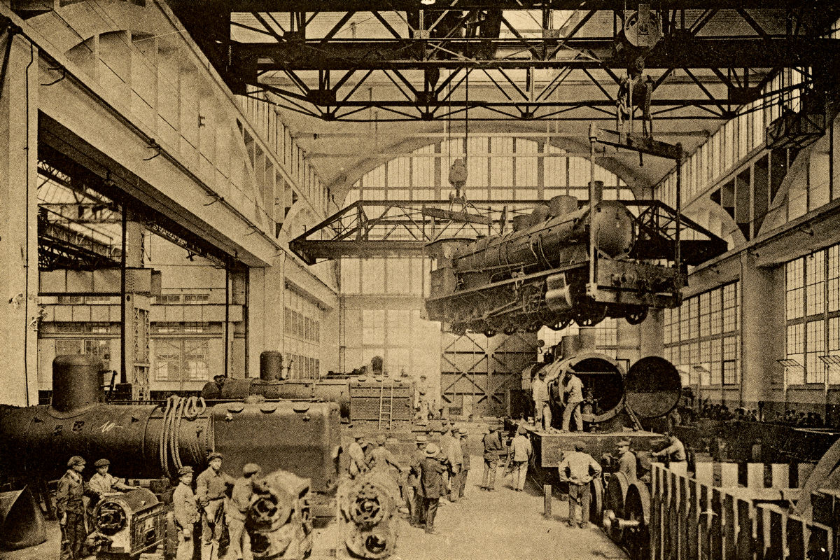 USINE DU BREUIL • DÊPLACEMENT À L'AIDE DE DEUX PONTS D'UNE LOCOMOTIVE DÊCAPOD DE 70 TONNES