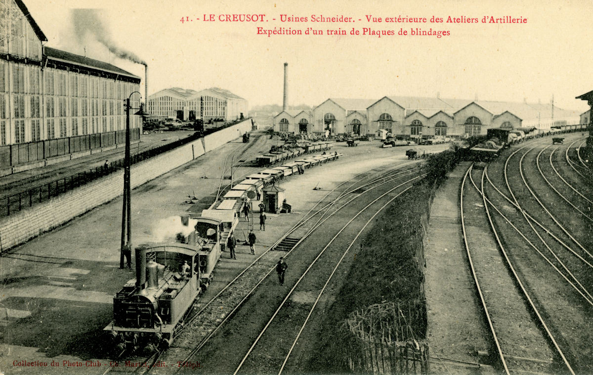 USINE SCHNEIDER • EXPÉDITION D'UN TRAIN DE PLAQUES DE BLINDAGE