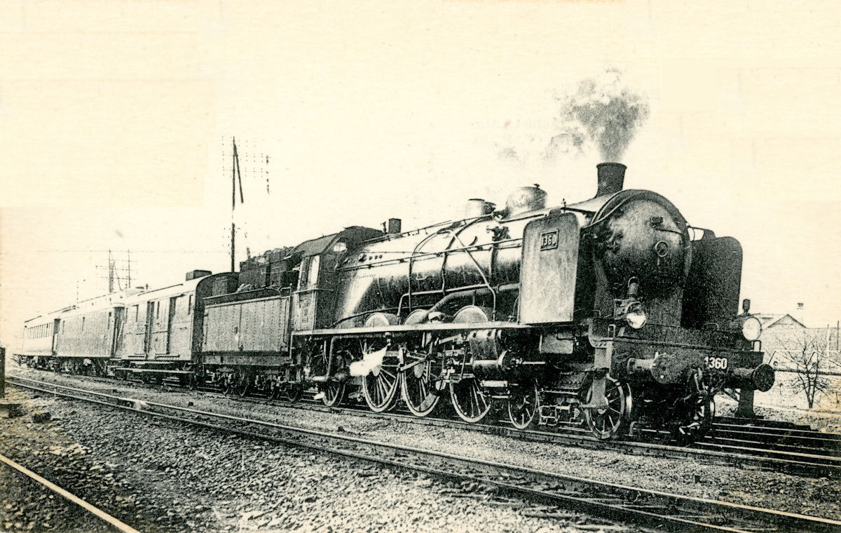 LE PARIS-MULHOUSE À BELFORT. MACHINE PACIFIC A.L. TYPE S14 (TP ex-P.O. 3641 à 3680) N° 1360 • CLICHÉ HERMANN
