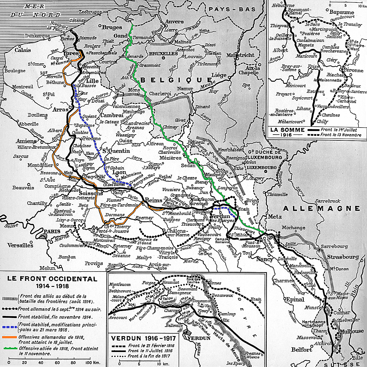 LE FRONT OCCIDENTAL 1914 - 1918