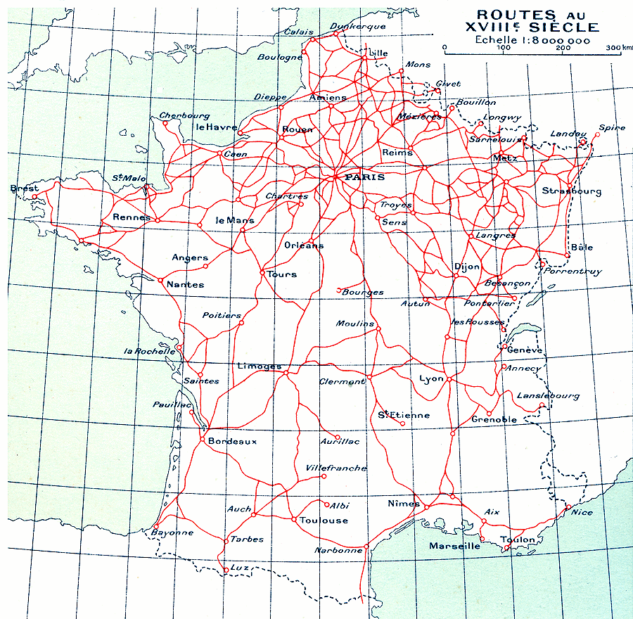 ROUTES AU XVIIIe SIÉCLE